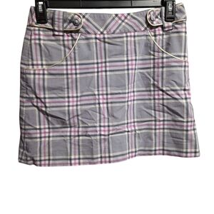 Plaid Gray and Pink Women's Skort